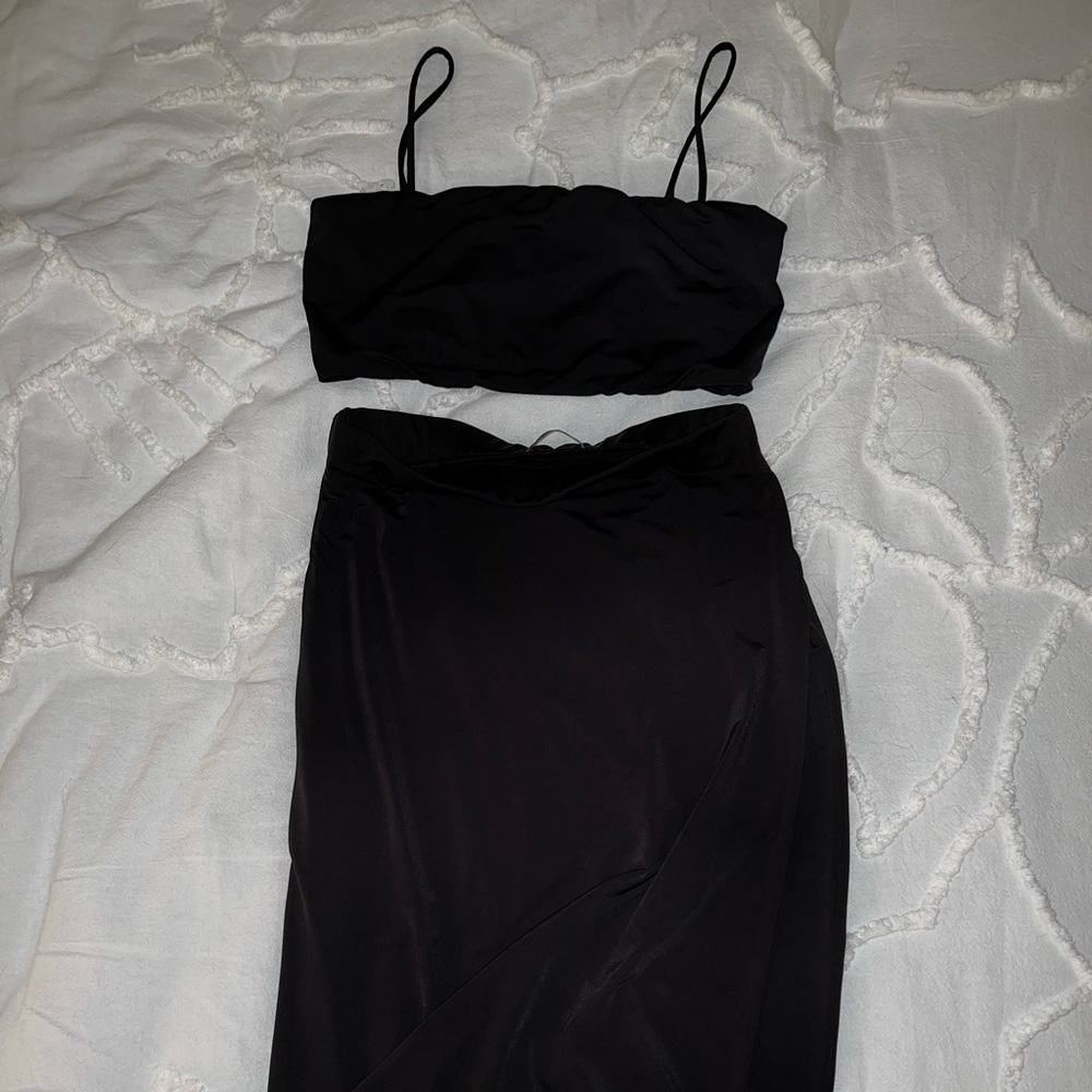 Fashion Nova 2 piece black skirt set